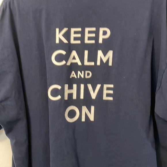 Keep calm and chive on funny Gildan 2xl blue t shirt chef cook - Picture 2 of 6